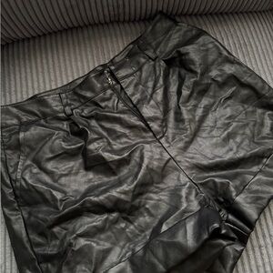 SHEIN Black Leather Look Shorts